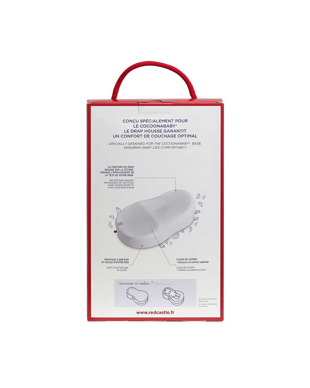 Cocoonababy fitted sheet White  Red Castle