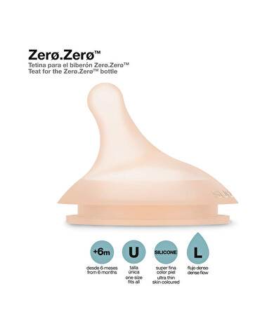 Set of 2 Zer&oslash; teats.Zer&oslash; Dense flow  Suavinex