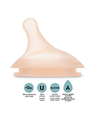 Set of 2 breastfeeding teats Breastfeeding flow rate  Suavinex
