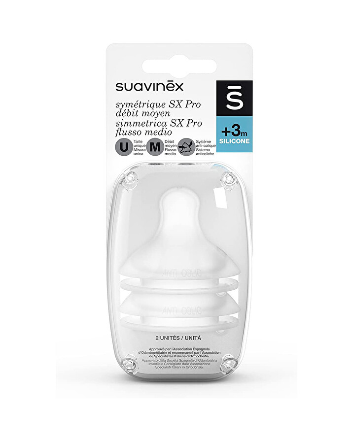 Set of 2 SX Pro symmetrical teats Flow M  Suavinex