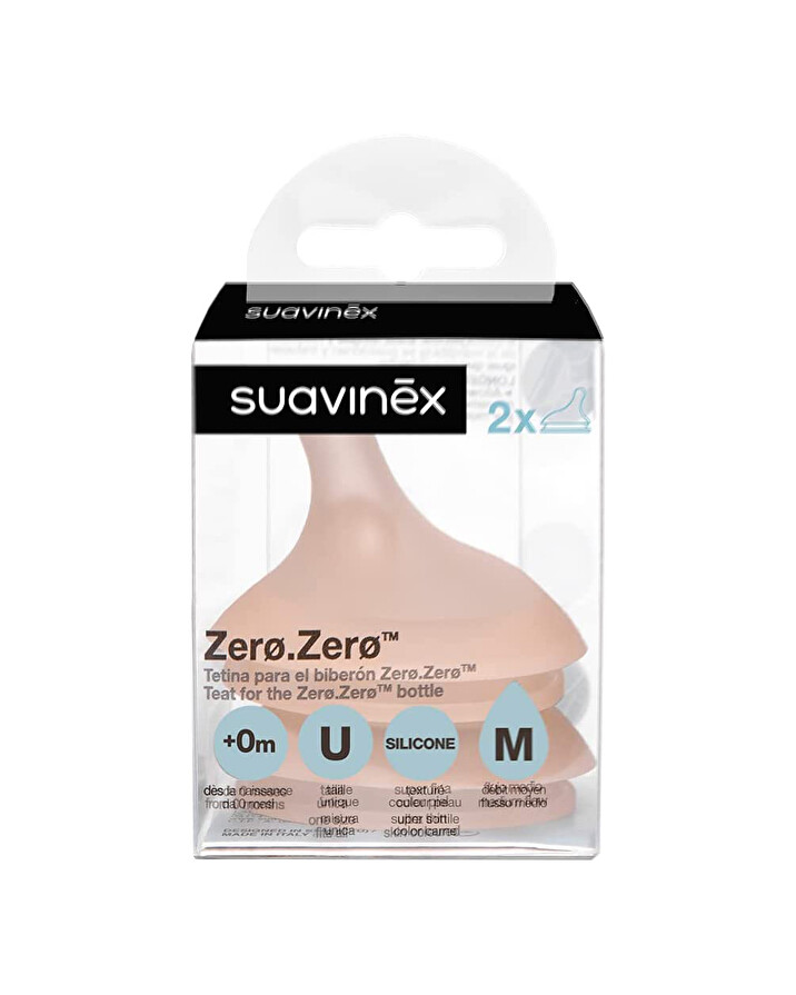 Set of 2 Zer&oslash; teats.Zer&oslash; Average flow  Suavinex