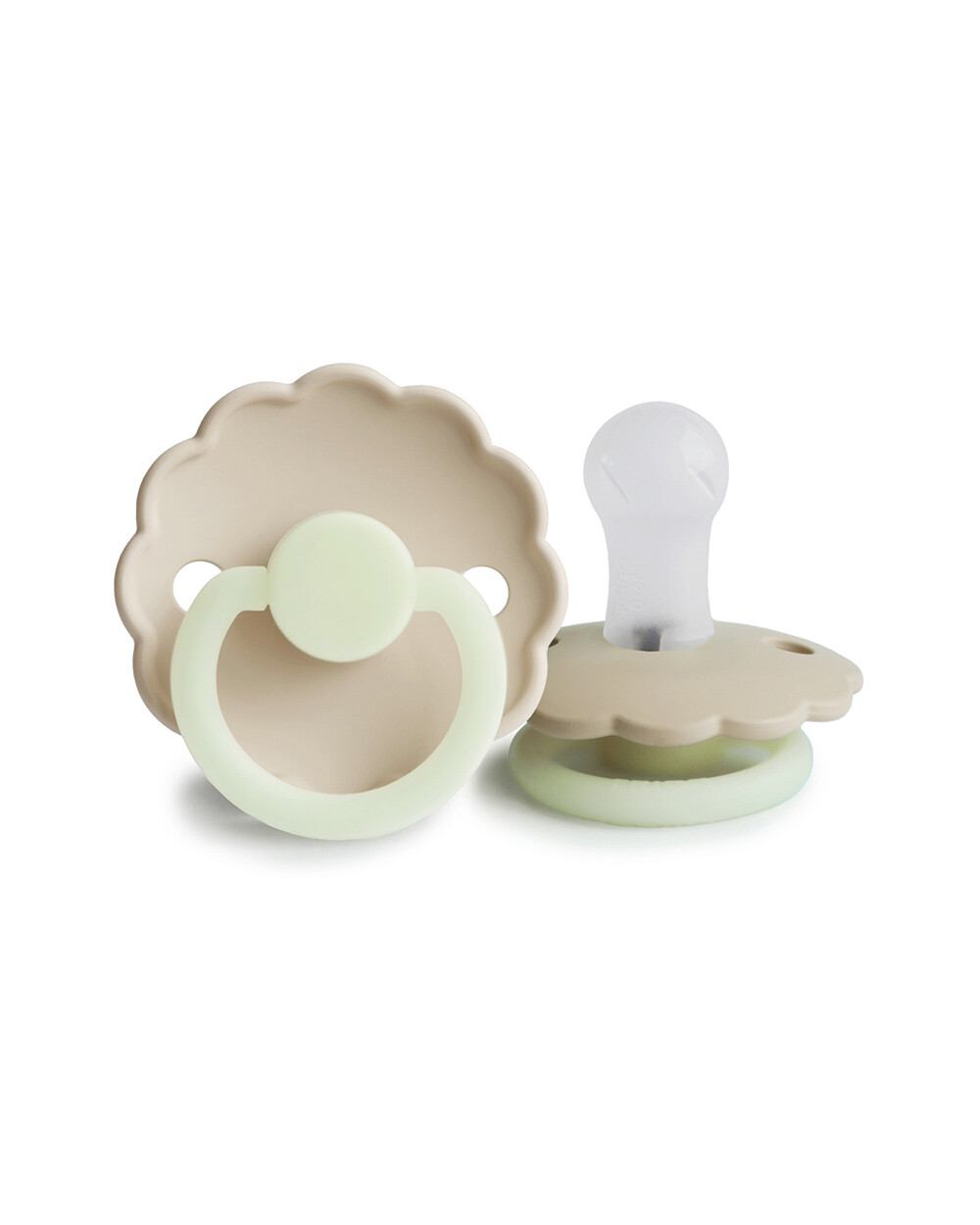 Set of 2 Daisy Night silicone pacifiers Crescent/cream Frigg