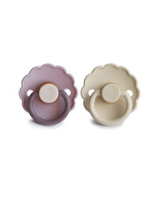 Set of 2 Daisy bloom latex pacifiers Lavender haze/cream Frigg
