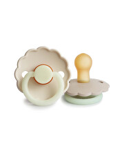 Set of 2 Daisy Night latex pacifiers Crescent/cream  Frigg
