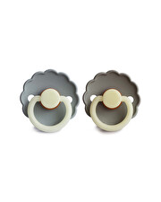 Set of 2 Daisy Night latex pacifiers Colours French gray/portobello  Frigg