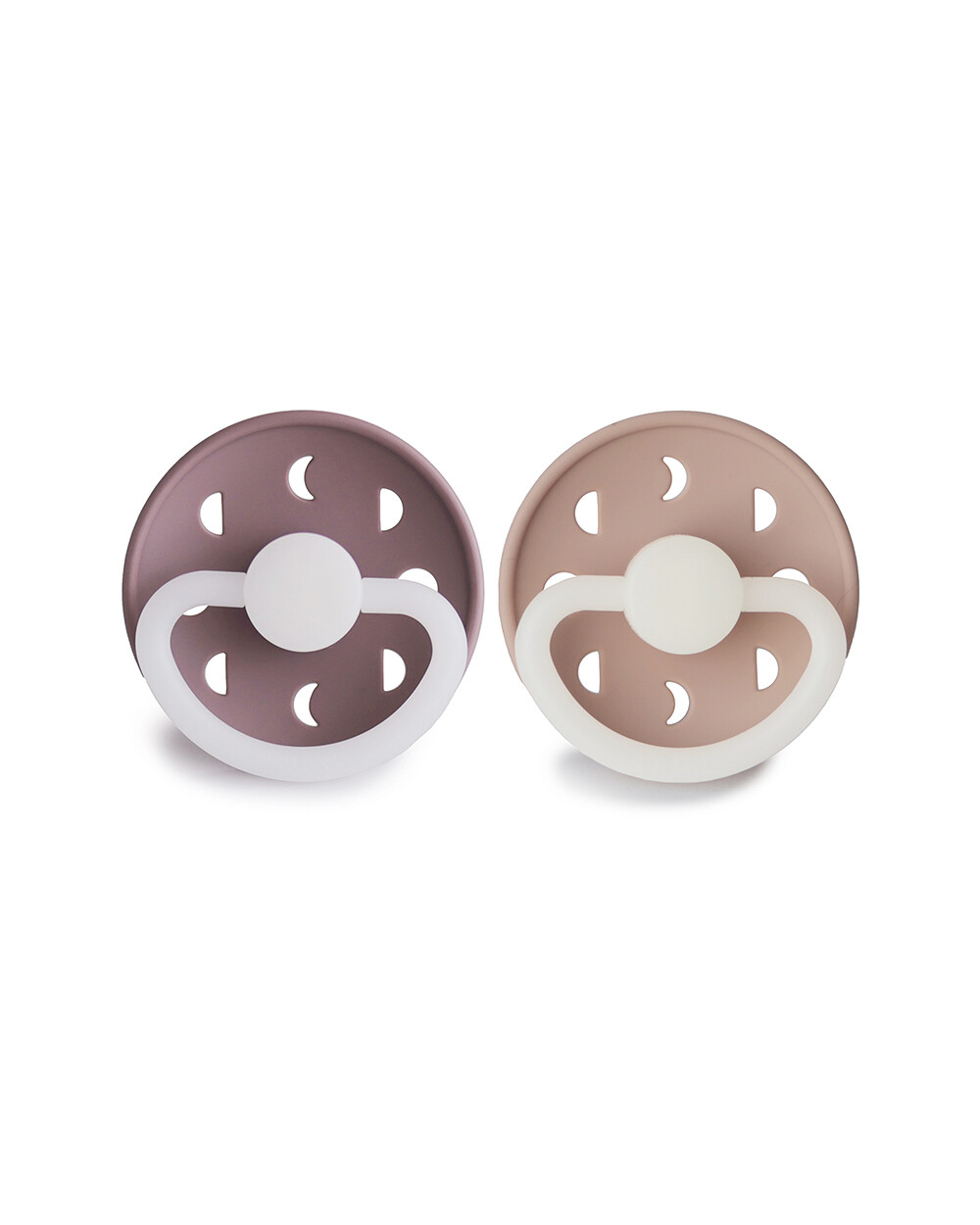 Set of 2 Moon Night silicone pacifiers Purple/blush  Frigg