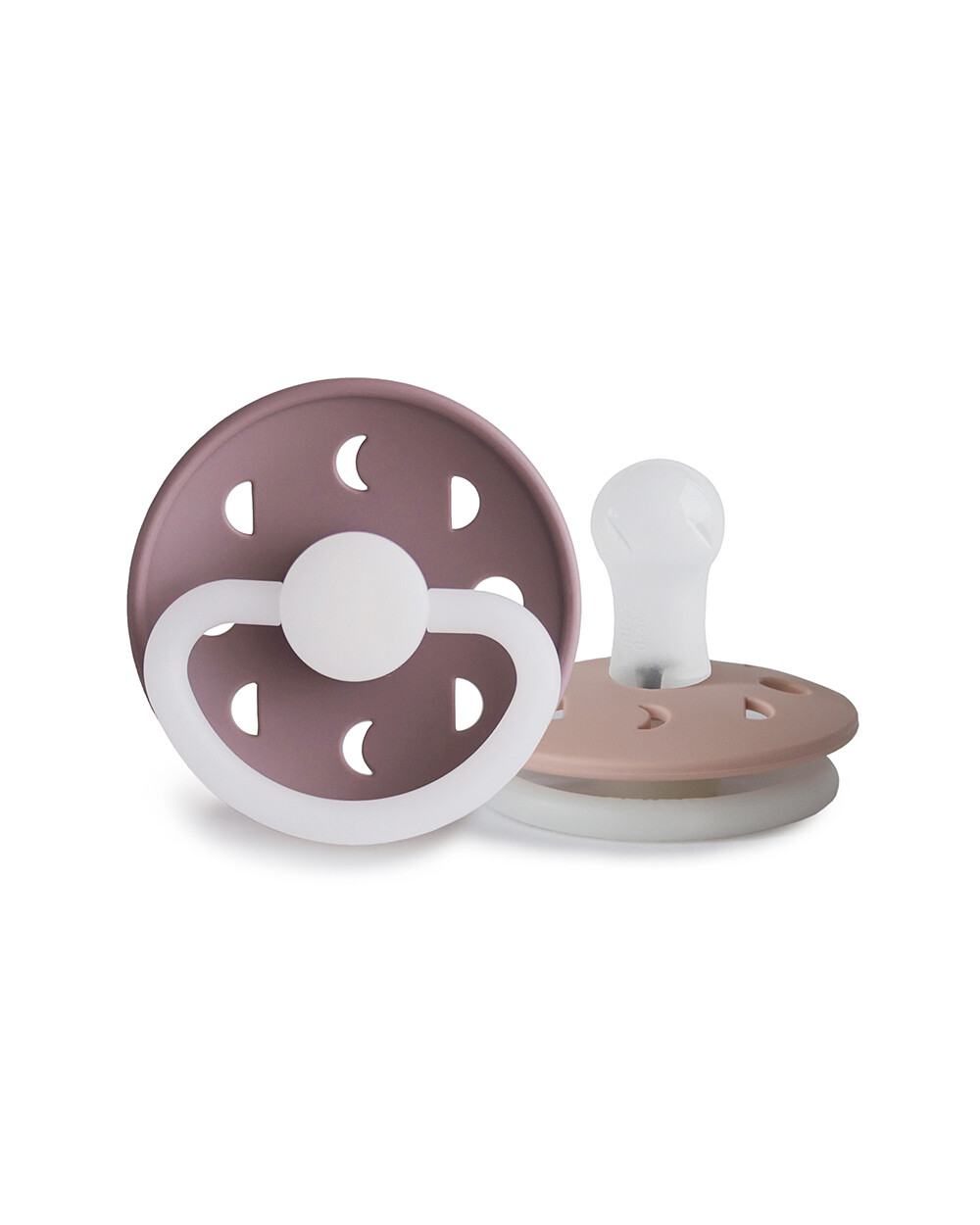 Set of 2 Moon Night silicone pacifiers Purple/blush  Frigg