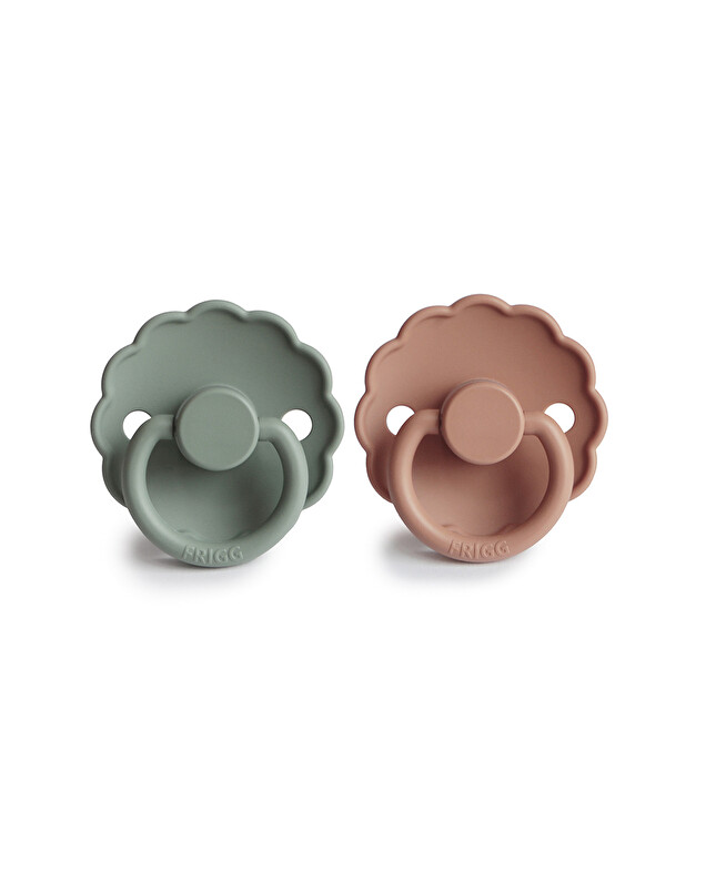 Set of 2 Daisy silicone pacifiers Colours lilypad/rose gold  Frigg