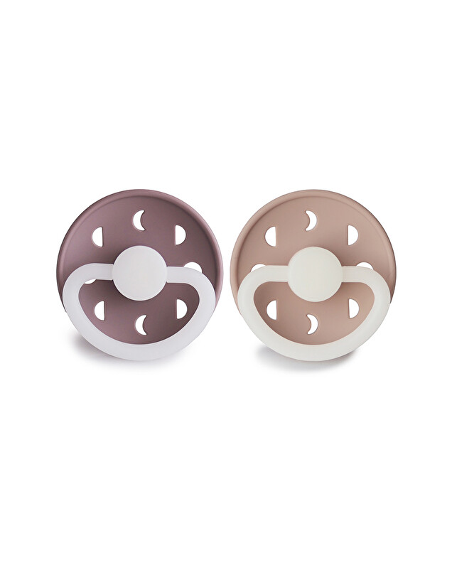 Set of 2 Moon Night silicone pacifiers Purple/blush  Frigg