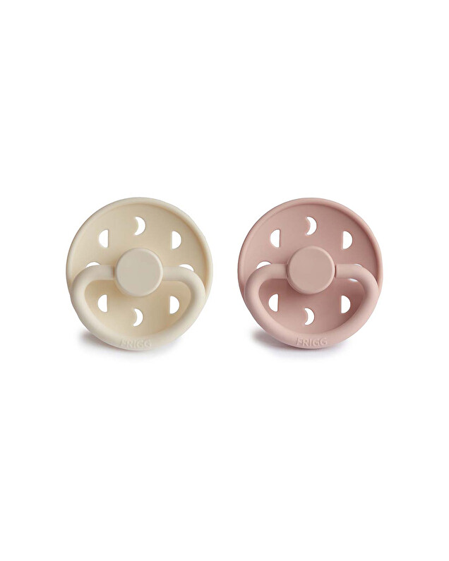 Set of 2 Moon silicone pacifiers Colour blush/cream  Frigg