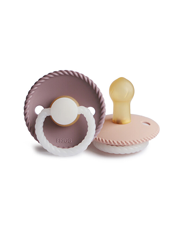 Set of 2 Rope night latex pacifiers Colour twilight mauve/blush  Frigg