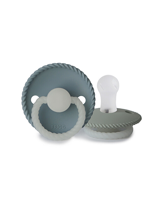 Set of 2 Rope Night silicone pacifiers Colours night stone blue/sage  Frigg