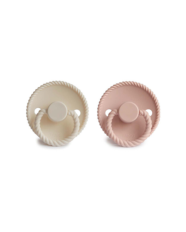 Set of 2 silicone Rope pacifiers Colour blush/cream  Frigg
