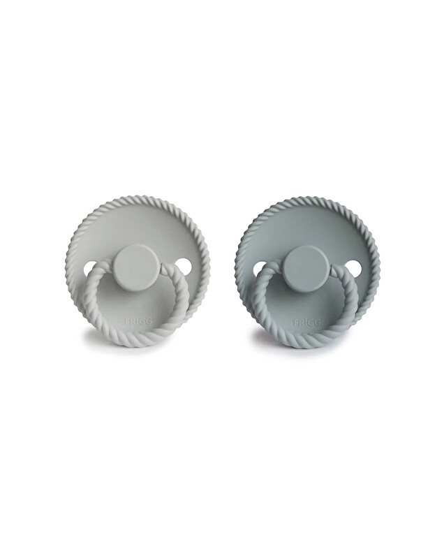 Set of 2 silicone Rope pacifiers Colours french gray/silver gray  Frigg