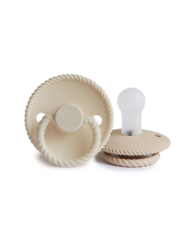 Set of 2 silicone Rope pacifiers Cream/creissant  Frigg