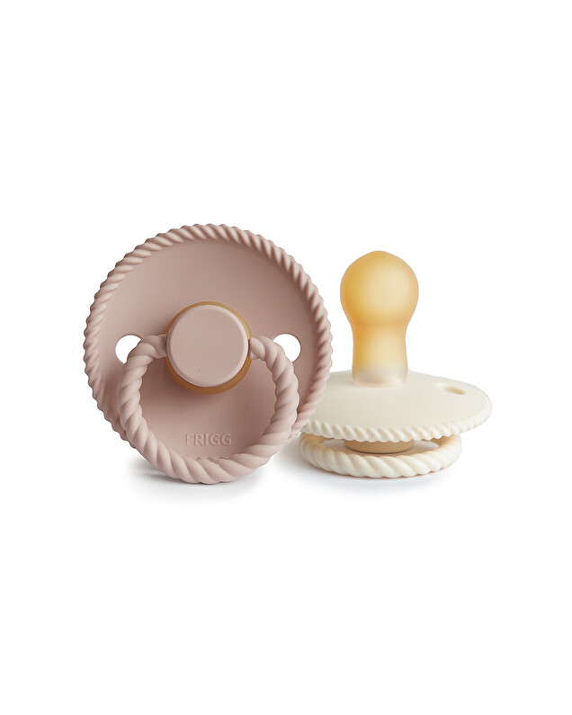 Set of 2 Rope latex pacifiers Colour blush/cream  Frigg