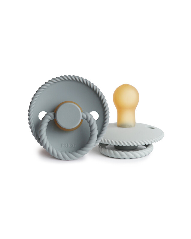 Set of 2 Rope latex pacifiers Colours french gray/silver gray  Frigg