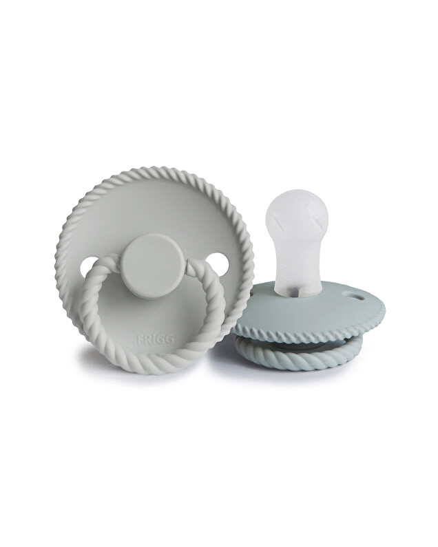 Set of 2 silicone Rope pacifiers Colours french gray/silver gray  Frigg