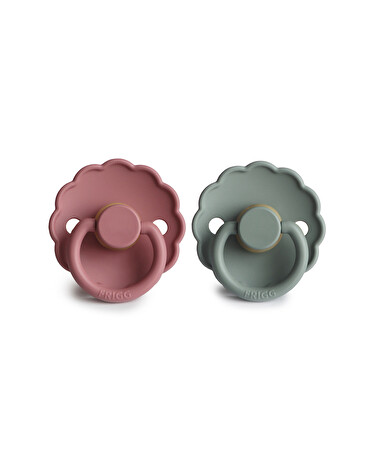 Set of 2 Daisy latex pacifiers Dusty pink/lily pad  Frigg