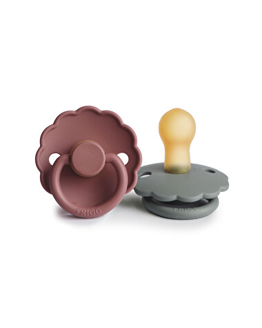 Set of 2 Daisy latex pacifiers Dusty pink/lily pad  Frigg