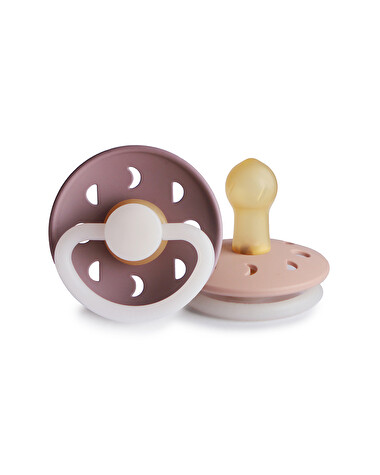 Set of 2 Moon Night latex pacifiers Purple/blush  Frigg
