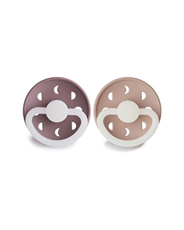 Set of 2 Moon Night silicone pacifiers Purple/blush  Frigg