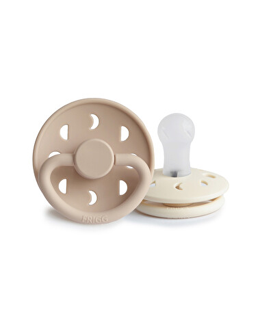 Set of 2 Moon silicone pacifiers Cream/creissant  Frigg