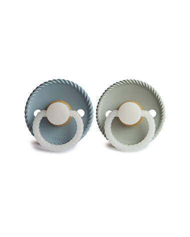 Set of 2 Rope night latex pacifiers Colours night stone blue/sage  Frigg
