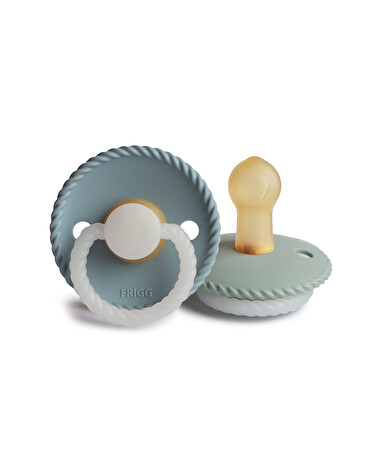Set of 2 Rope night latex pacifiers Colours night stone blue/sage  Frigg