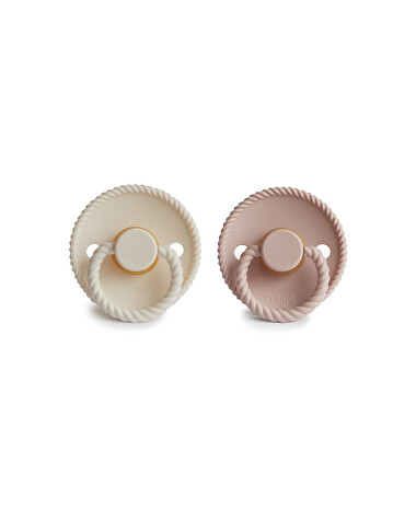 Set of 2 Rope latex pacifiers Colour blush/cream  Frigg