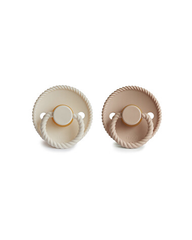 Set of 2 Rope latex pacifiers Cream/creissant  Frigg