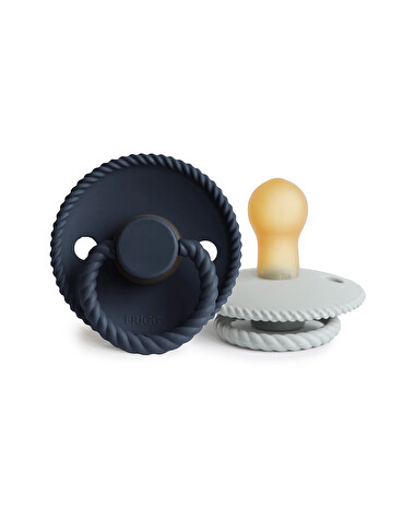 Set of 2 Rope latex pacifiers Colours silver gray/dark navy  Frigg