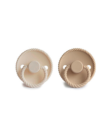 Set of 2 silicone Rope pacifiers Cream/creissant  Frigg