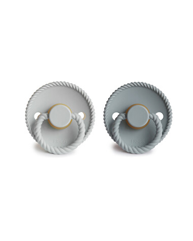 Set of 2 Rope latex pacifiers Colours french gray/silver gray  Frigg