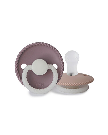 Set of 2 silicone Rope pacifiers Colour twilight mauve/blush  Frigg