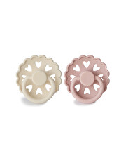Pack of 2 Fairytale silicone pacifiers Duckling/girl colours  Frigg