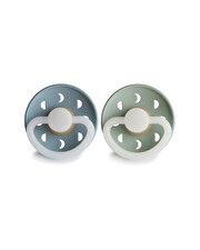 Set of 2 Moon Night latex pacifiers Colours stone blue/sage Frigg