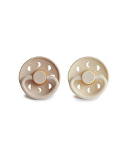 Set of 2 Moon latex pacifiers Cream/creissant  Frigg