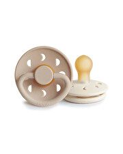 Set of 2 Moon latex pacifiers Cream/creissant  Frigg