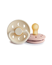 Set of 2 Moon latex pacifiers Colour blush/cream  Frigg