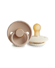Set of 2 Rope latex pacifiers Cream/creissant  Frigg