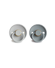 Set of 2 Rope latex pacifiers Colours french gray/silver gray  Frigg