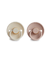 Set of 2 Rope latex pacifiers Colour blush/cream Frigg