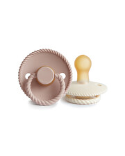 Set of 2 Rope latex pacifiers Colour blush/cream Frigg