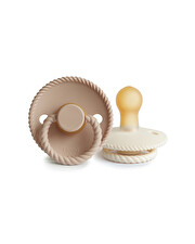 Set of 2 Rope latex pacifiers Cream/creissant  Frigg