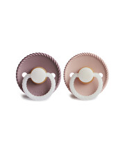 Set of 2 Rope latex pacifiers Colour twilight mauve/blush  Frigg