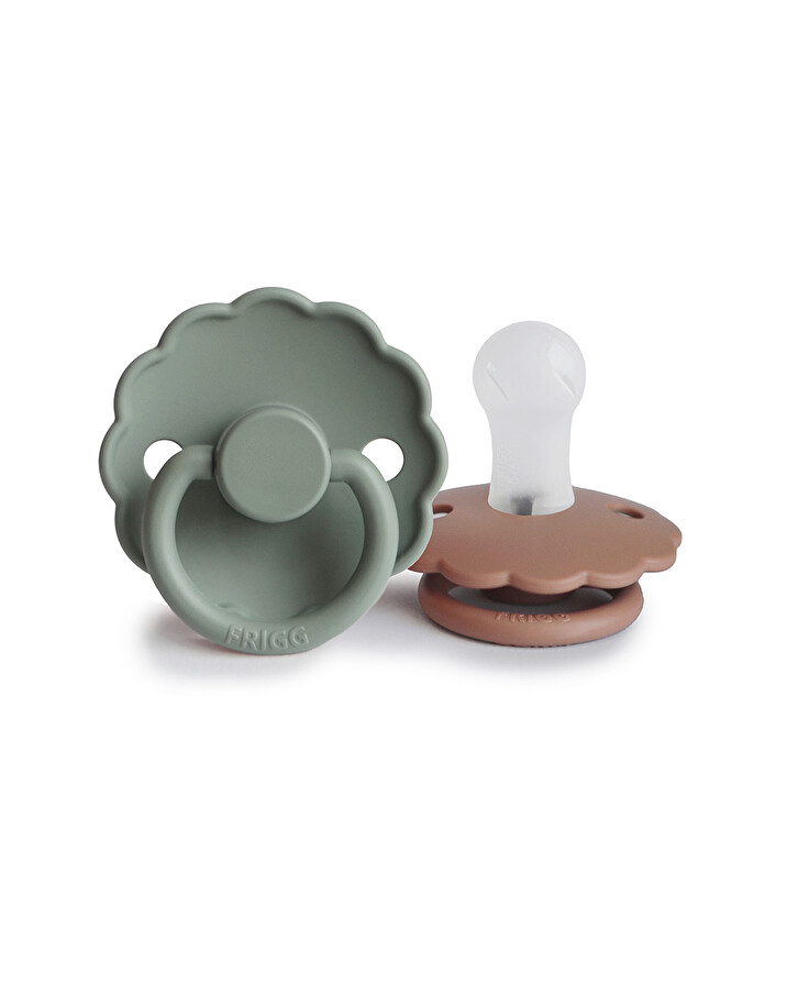 Set of 2 Daisy silicone pacifiers Colours lilypad/rose gold  Frigg