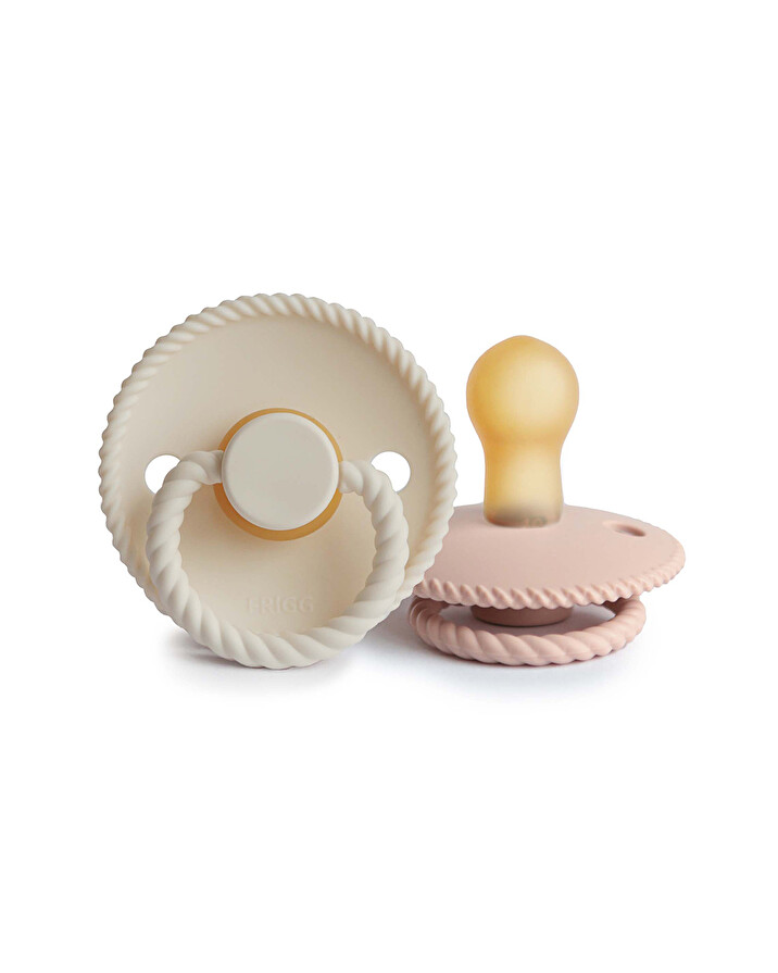 Set of 2 Rope latex pacifiers Colour blush/cream  Frigg