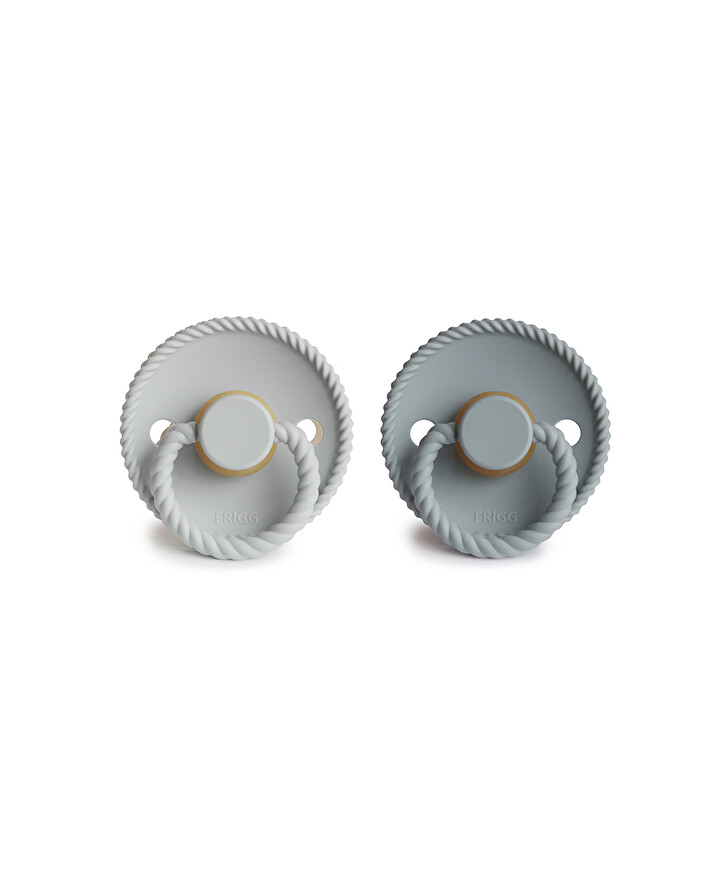 Set of 2 Rope latex pacifiers Colours french gray/silver gray  Frigg