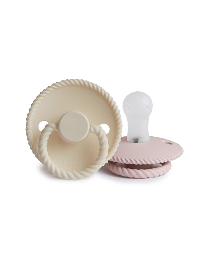 Set of 2 silicone Rope pacifiers Colour blush/cream  Frigg